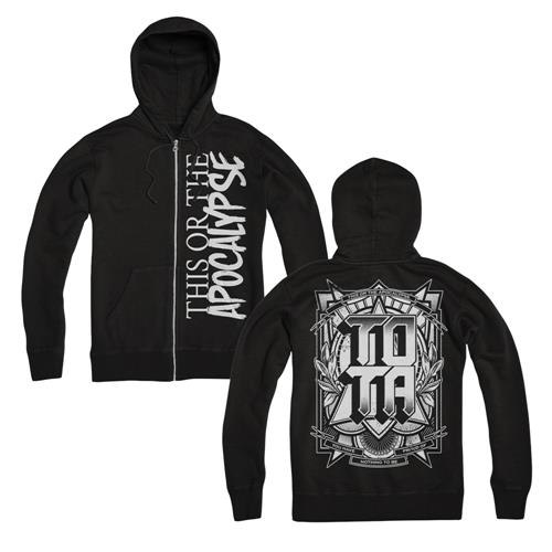 Product image Zip Up This Or The Apocalypse Vertical Logo Black