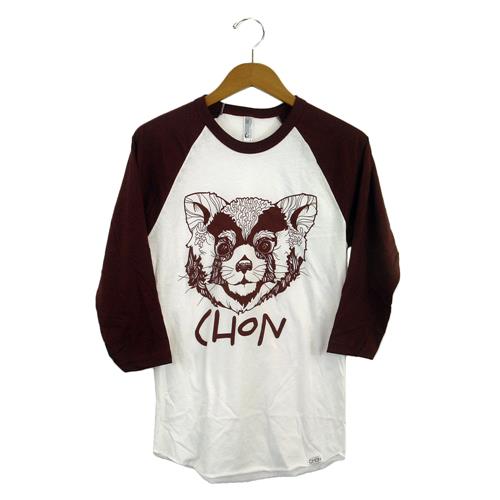 burgundy and white t shirt