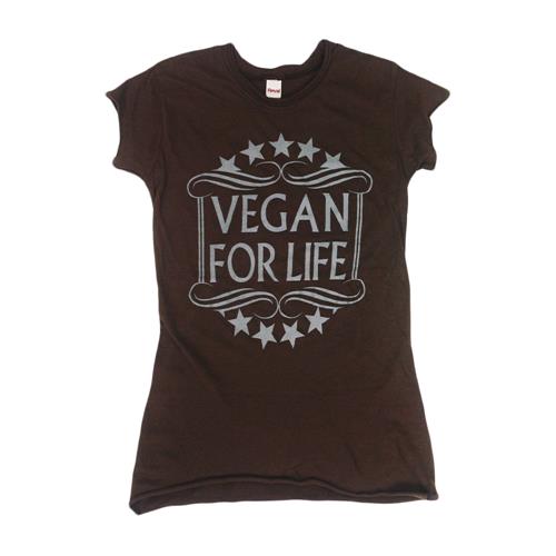 Product image Women's T-Shirt Straight Edge And Vegan Clothing | MotiveCo. Motive Company Vegan For Life Brown Girl's T-Shirt