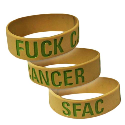 Product image Wristband Shirts For A Cure Fuck Cancer Green On Tan