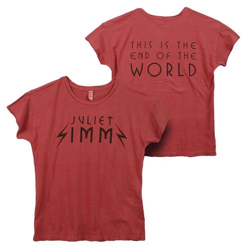 Product image Women's T-Shirt Juliet Simms End Of The World Red