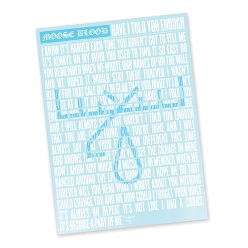Product image Poster Moose Blood Have I Told You Enough Lyrics  18X24 Screen Printed