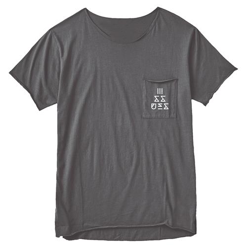 Product image T-Shirt Issues Logo Raw-Cut Grey Pocket