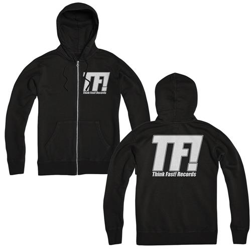 Product image Zip Up Think Fast! Records Logo White On Black