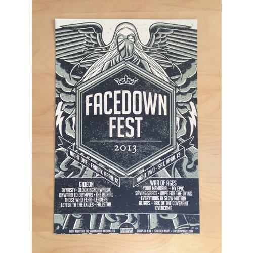 Facedown Fest 2013 Screen Printed Poster