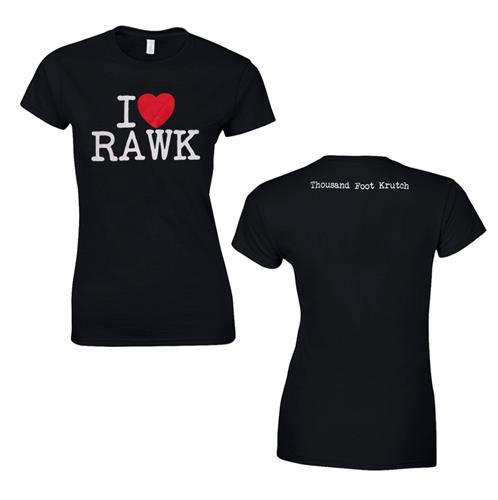 I Heart Rawk Black Girl's T-Shirt
