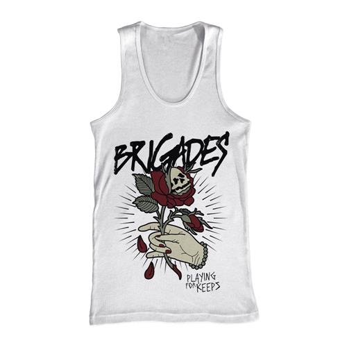 Product image TankTop Brigades *Limited Stock* Skull Rose White Tank Top