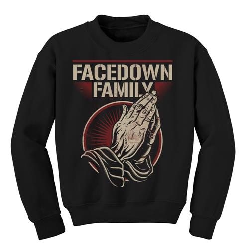 Facedown Family Praying Hands Black Crewneck *Sale! Final Print*