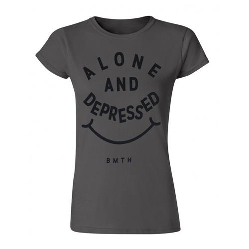 Alone And Depressed Charcoal Girl's T-Shirt