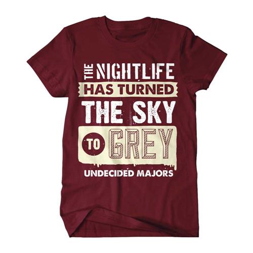 Product image T-Shirt The Undecided Majors Nightlife Maroon 