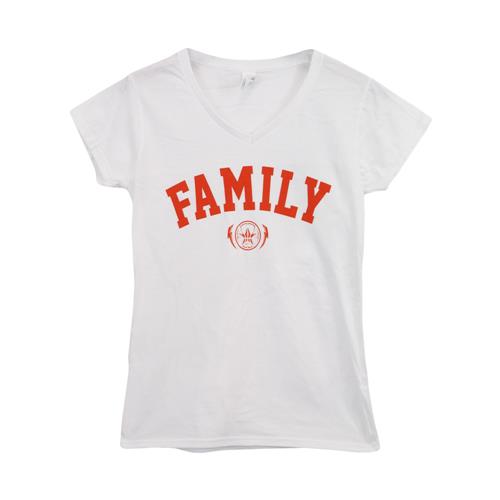 Family White Girl's V-Neck T-Shirt