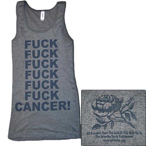 Fuck Cancer Stacked Grey On Grey Girl's Tank Top