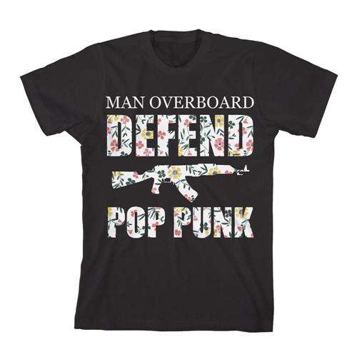 Product image T-Shirt Man Overboard Floral Defend Pop Punk Black