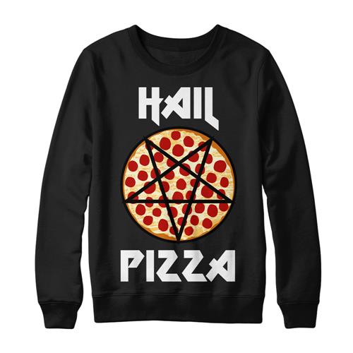 Hail Pizza Black Crewneck