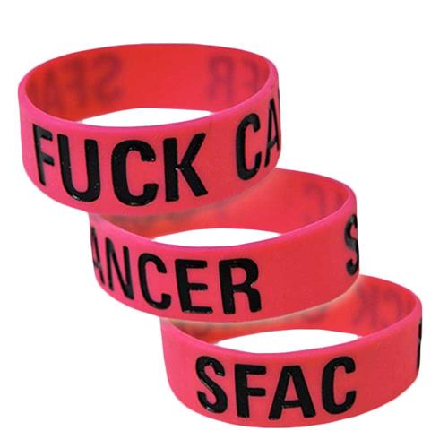 Product image Wristband Shirts For A Cure Fuck Cancer Black On Pink