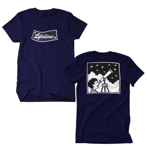 Product image T-Shirt Lifetime Flag And Telescope Navy