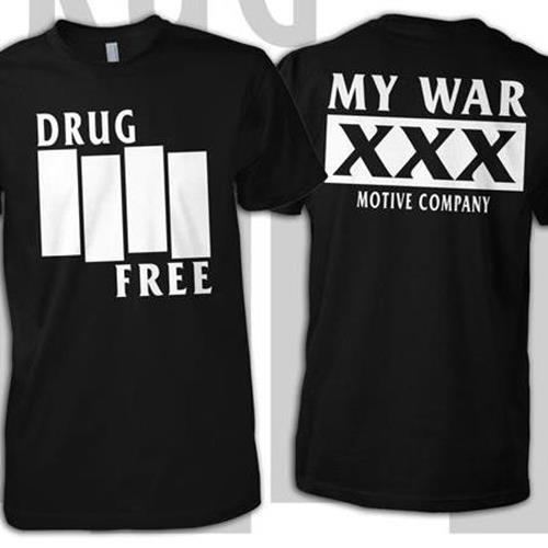Product image T-Shirt Straight Edge And Vegan Clothing | MotiveCo. Motive Company Drug Free Flag Black
