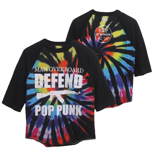 Product image Baseball T-Shirt Man Overboard Defend Pop Punk Rainbow Tie-Dye