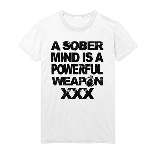 Product image T-Shirt Straight Edge And Vegan Clothing | MotiveCo. Motive Company A Sober Mind Is A Powerful Weapon White