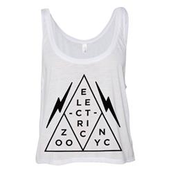 Triangle White Girl's Crop Top
