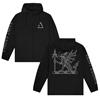 front and back image of a black windbreaker. Black windbreaker with Saint Asonia Logo on front chest and 