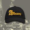 Black Dad Hat w/ gold text ALBANY on the front