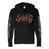 Black Zip Up Sweatshirt. Skinless logo on the front. Progression towards evil on both sleeves. Cover of the 