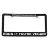 Alternative Product image Misc. Accessory Straight Edge And Vegan Clothing | MotiveCo. Honk If You're Vegan Black License Plate Cover
