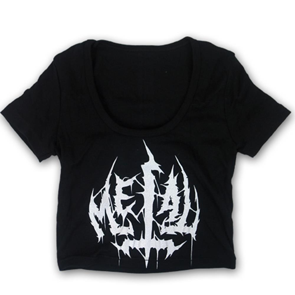 metal band crop tops