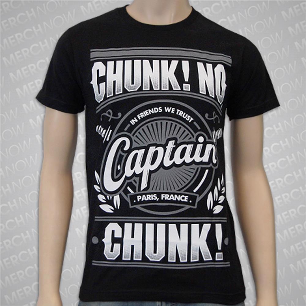 T Shirt Dudes Black Chunk No Captain Chunk By Chunk No Captain Chunk Merchnow Your Favorite Band Merch Music And More
