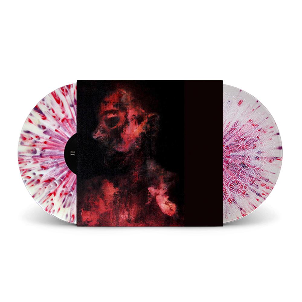 Caged In Flesh Transparent Clear With Red & White Splatter Double