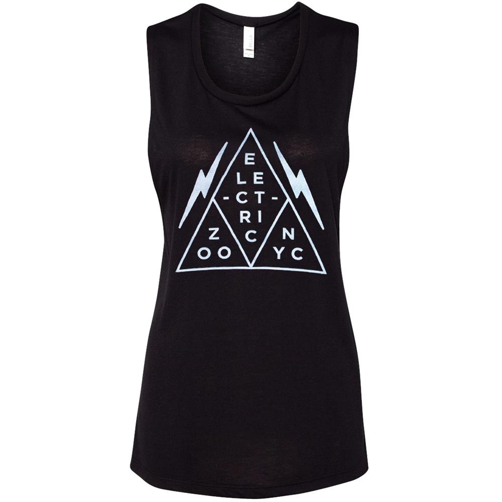 Triangle Black Ladies Muscle Tee