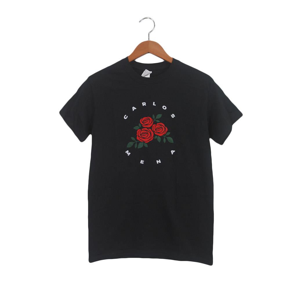 black shirt with roses men's