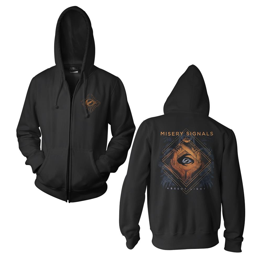 Zip Up Absent Light Cover Art Black Zip-Up by Misery Signals : MerchNow ...