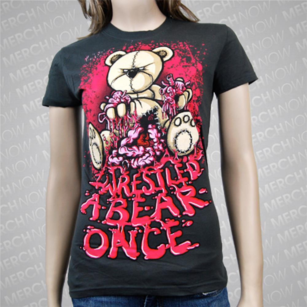 Shirt Teddy Bear Guts Gray Girl Shirt 