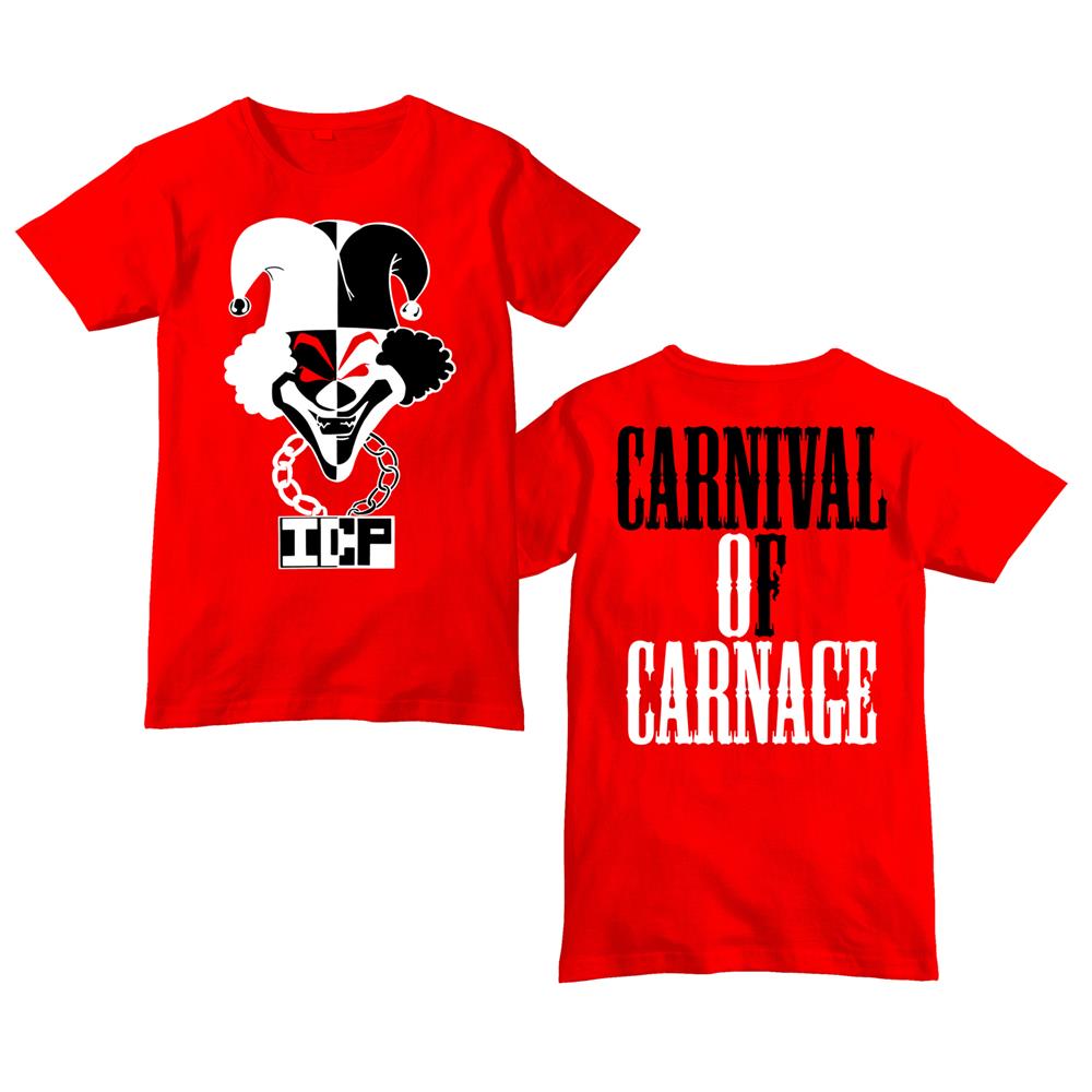  Insane Clown Posse - 30 Years - Carnival of Carnage White & Black Logo Red - T-Shirt