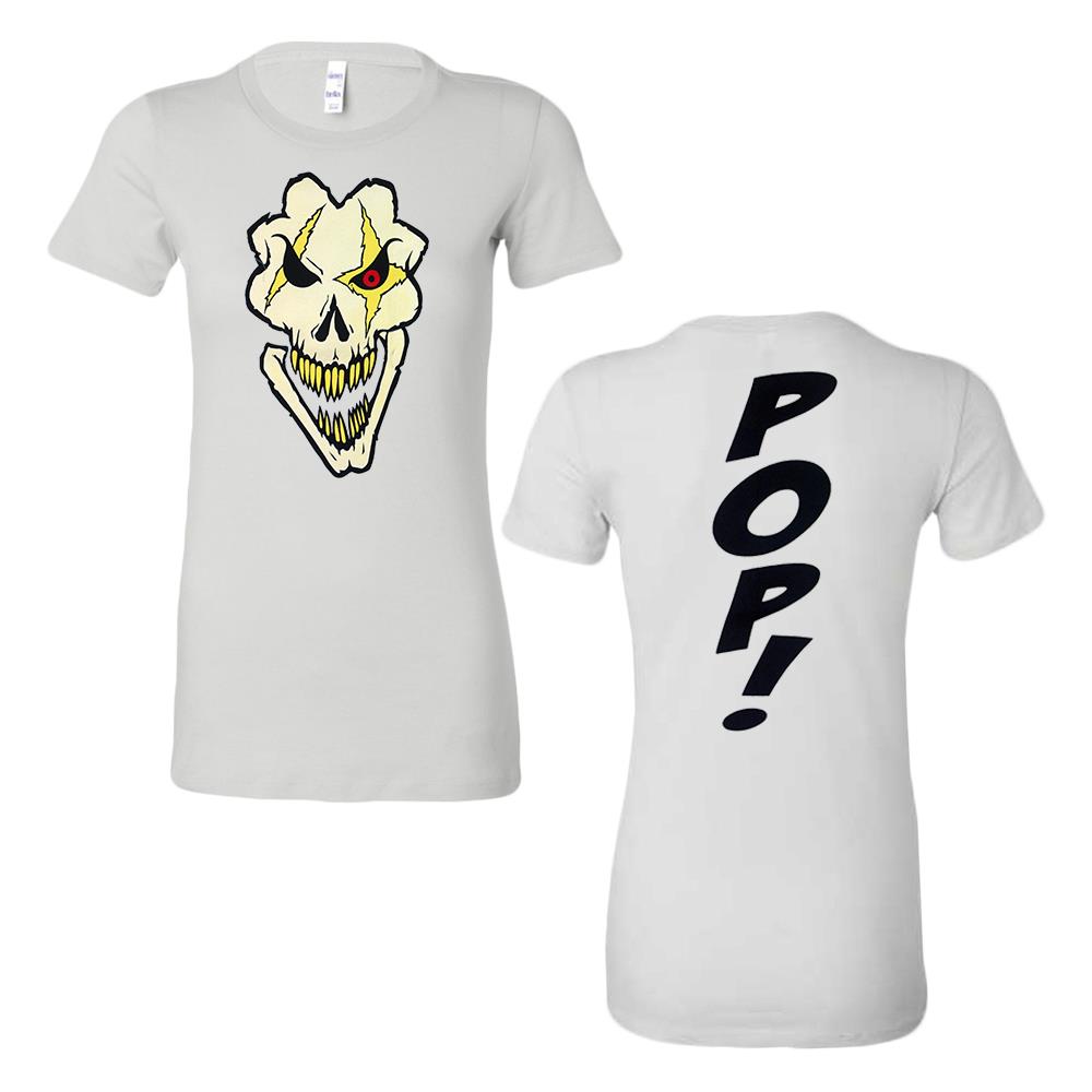Skull POP! White Girl's T-Shirt