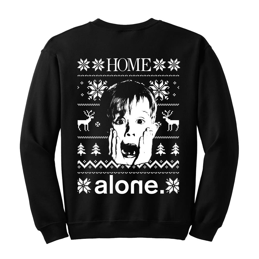 Alone Home Christmas Sweater Black Crewneck : ALNE : MerchNow - Your Favorite Band Merch, Music 