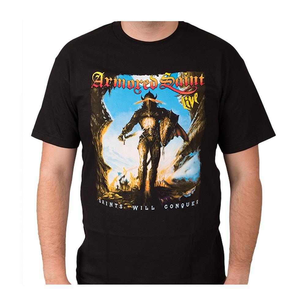 T-Shirt Saints Will Conquer Black by Armored Saint : MerchNow - Your ...