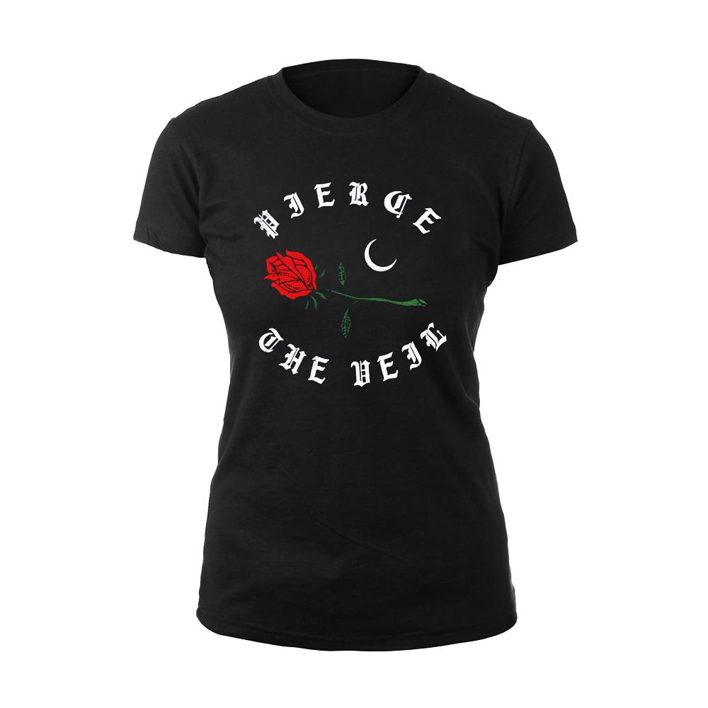 Rose Moon  Black T-Shirt