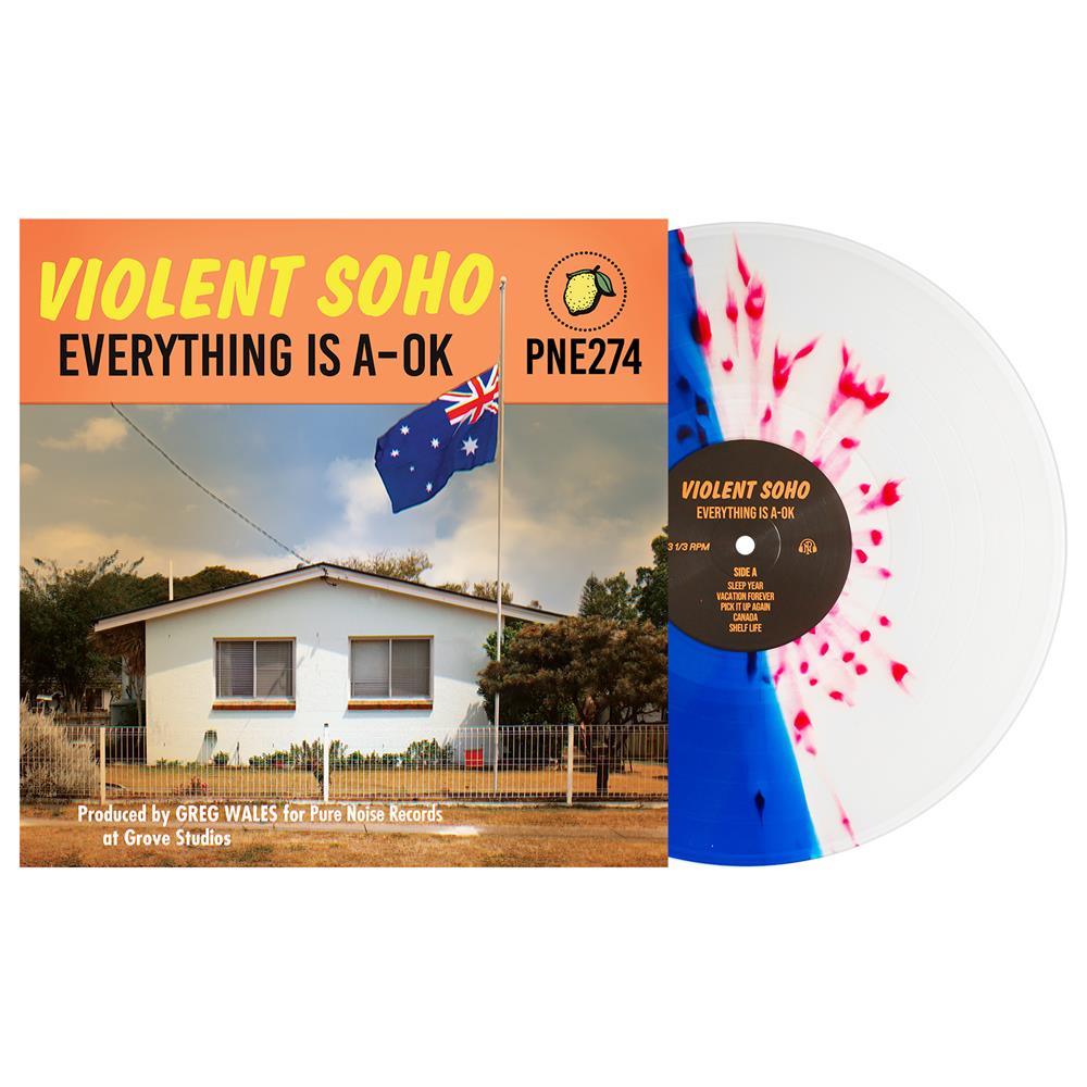Product image Vinyl LP Violent Soho Everything Is A-OK Half Clear/Half Blue W/ Red Splatter