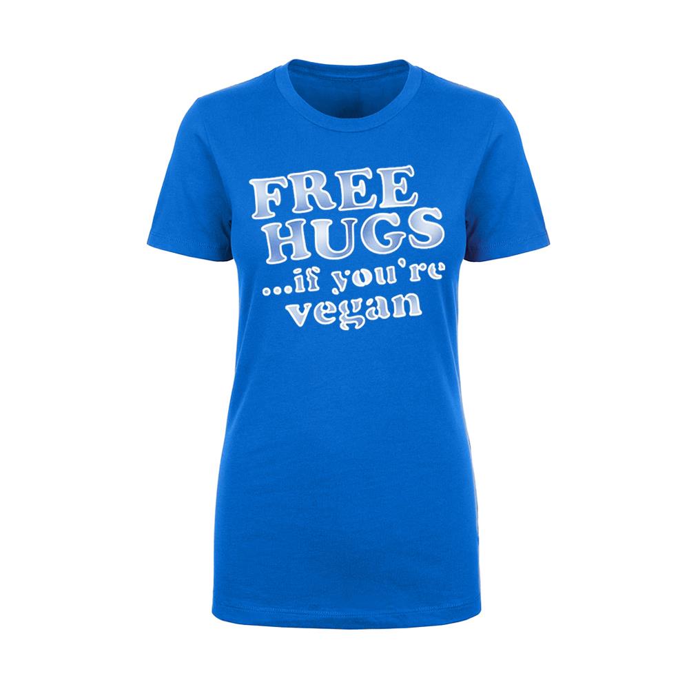 Product image Women's T-Shirt Straight Edge And Vegan Clothing | MotiveCo. Motive Company Free Hugs If You're Vegan Blue Girls Tee